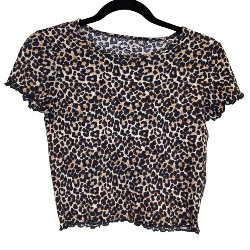 AE leopard print crop top